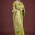 Lime green colour banarasi satin silk zari weaving classic saree