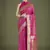 Rani pink colour banarasi satin silk zari weaving saree