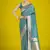 Cyan blue colour banarasi satin silk zari weaving saree