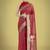 Red colour banarasi satin silk zari weaving classic saree