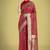 Red colour banarasi satin silk zari weaving classic saree