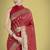 Red colour banarasi satin silk zari weaving classic saree