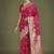 Hot pink with gold bordar banarasi woven satin saree
