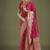 Hot pink with gold bordar banarasi woven satin saree