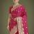 Hot pink with gold bordar banarasi woven satin saree