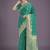 Turquoise with gold bordar banarasi woven satin saree