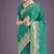 Turquoise with gold bordar banarasi woven satin saree