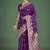 Purple with gold bordar banarasi woven satin saree