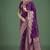 Purple with gold bordar banarasi woven satin saree
