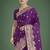 Purple with gold bordar banarasi woven satin saree