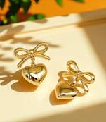 Gg golden glamour heart bow statement earrings – anti tarnish finish