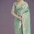 Wonderful light sky blue soft banarasi satin silk leheriya design saree