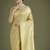 Wonderful light yellow soft banarasi satin silk leheriya design saree