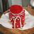 Premium Red Velvet Embroidered Potli Bag with Pearl Handle – Bridal & Festive Special