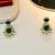 Golden glamour emerald drop antique earrings for women – traditional oxidized silver with green stone & pearl danglers