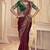 Maroon cords and handwork wedding saree with blouse fabric