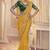 Yellow rama cords and handwork wedding saree with blouse fabric
