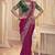 Dark rani cords and handwork wedding saree with blouse fabric