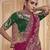 Dark rani cords and handwork wedding saree with blouse fabric