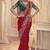 Dark red cords and handwork wedding saree with blouse fabric