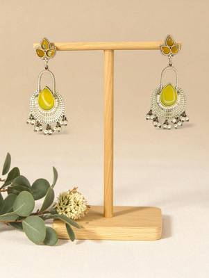 Golden glamour silver replica ruby drop earrings 1