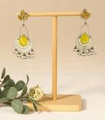 Golden glamour silver replica ruby drop earrings