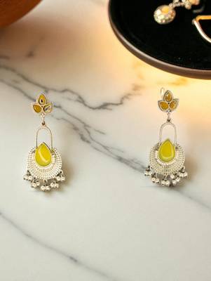Golden glamour silver replica ruby drop earrings 3
