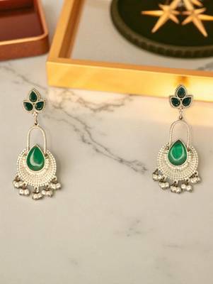 Golden glamour silver replica ruby drop earrings 3
