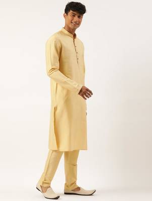 Gold jacquard jacket with gold kurta 3