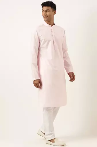 Pink tiedye cotton jacket with pink cotton kurta