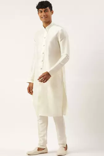 Turquise mirror embroidery open jacket kurta set