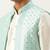 Turquise mirror embroidery open jacket kurta set