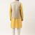 mustard geometric premium textured jacket with mustard kurta