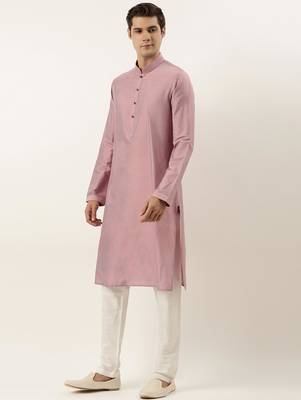 Navy pink jacquard jacket with pink kurta 3