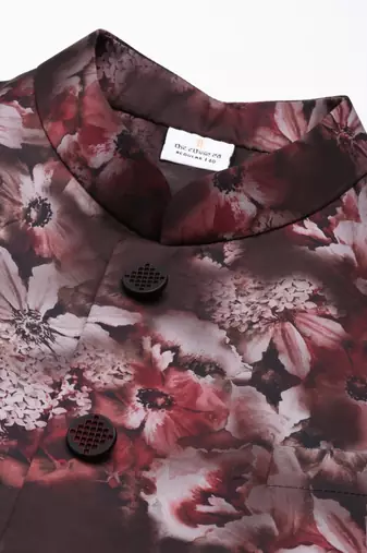 Maroon floral jacket with kurta set