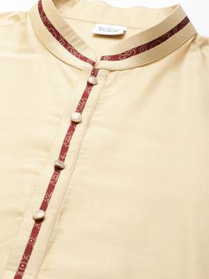 Maroon banarasi bundi with gold kurta set 2
