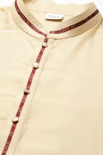 Maroon banarasi bundi with gold kurta set