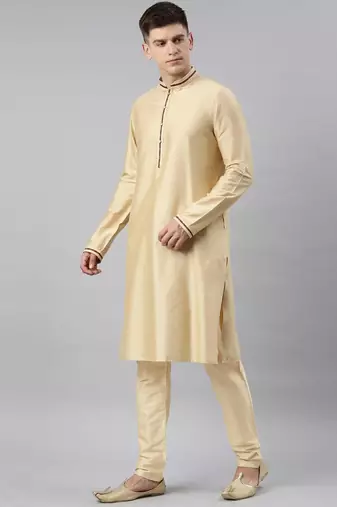 Maroon banarasi bundi with gold kurta set