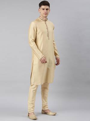 Maroon banarasi bundi with gold kurta set 5
