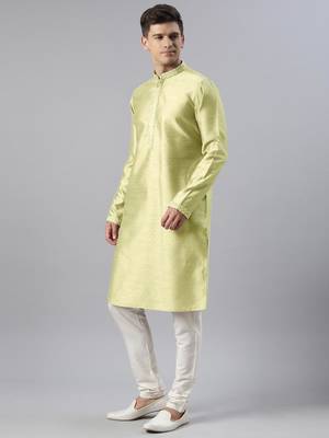 Mint embroidered jacket kurta set 4