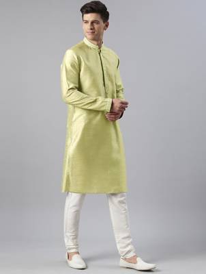 Mint embroidered jacket kurta set 5