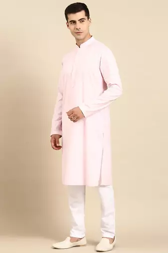 Light pastel lime linen jacket with kurta set