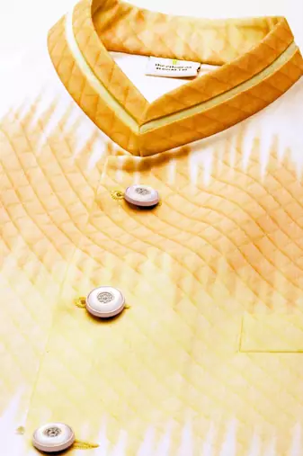 Yellow ombre jacket kurta set