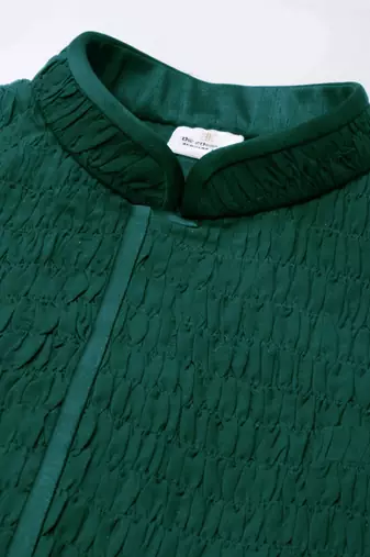 Green ruching jacket kurta set