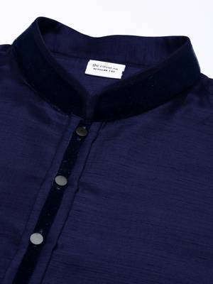 Blue velvet hand embroidery jacket set 3