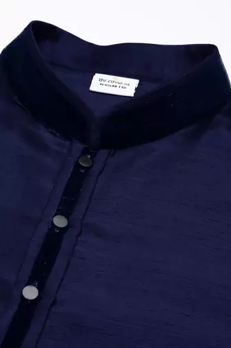 Blue velvet hand embroidery jacket set