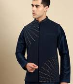 Blue jacket kurta set