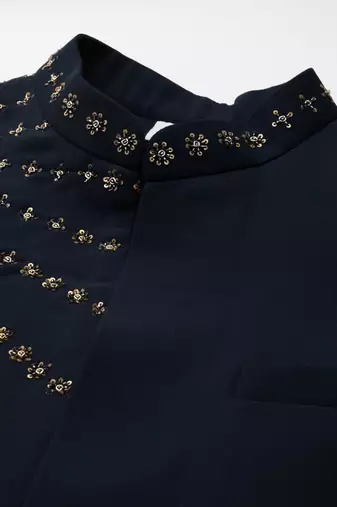 Blue jacket kurta set