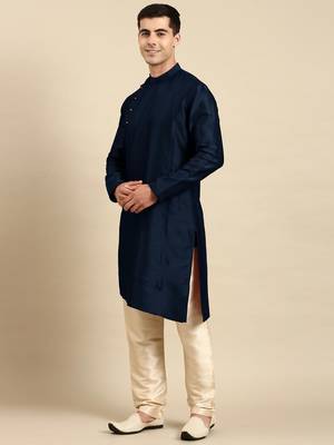 Blue jacket kurta set 4