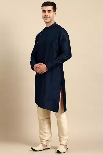 Blue jacket kurta set